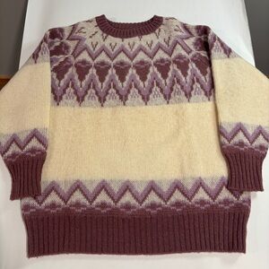 Vintage Hilda LTD Sweater Womens Large Wool Pullover Fair Isle Nordic Icelandic